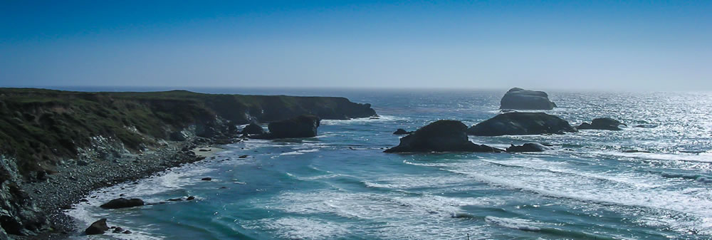 Panoramic view of the Pacific Ocean